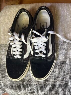 Vans Black & White Old Skool Suede/Canvas Sneakers - Men